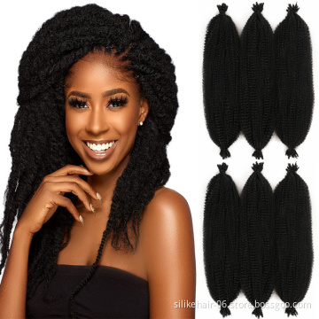 Long Afro Kinky Synthetic Springy Marley Crochet Twist Braiding Hair Soft Fluffy Synthetic curl marley braid  Hair Extension